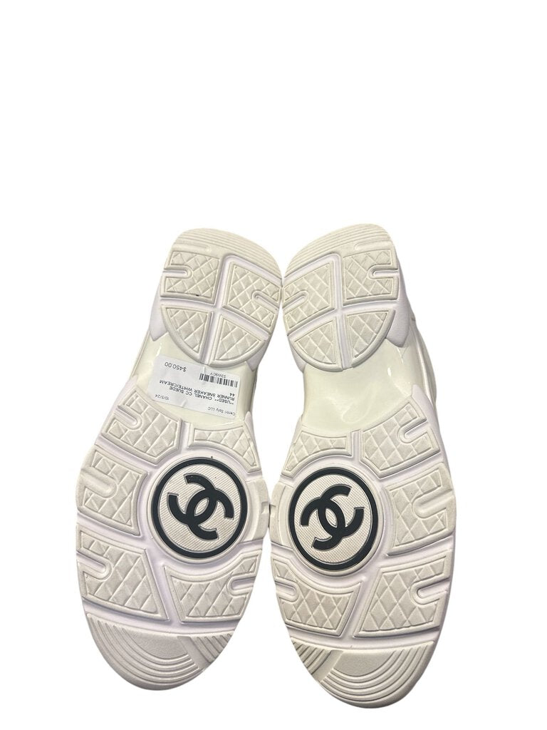 **USED**. CHANEL CC SUEDE RUNNER SNEAKER