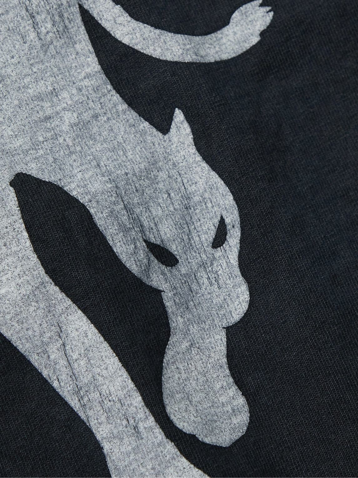 RHUDE Black Cat Logo-Print Cotton-Jersey T-Shirt in Black Medium
