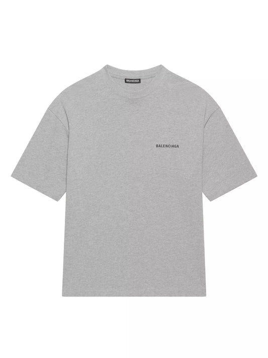 BALENCIAGA Logo T-Shirt in Gray Medium