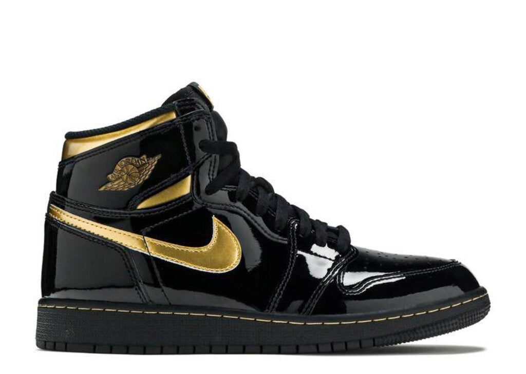 AIR JORDAN 1 RETRO HIGH OG BLACK METALLIC GOLD (GS), Best Exclusive Sneakers Shoes Store in Houston, Shoe Store in Houston